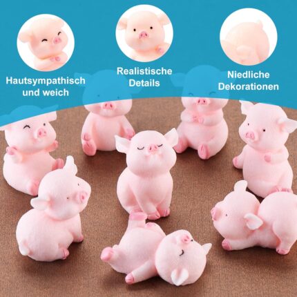 16 Stück Glücksschweinchen Set,Glücksschwein Schweinchen Glücksbringer Niedlich Rosa Mini Glücksschweinchen für DIY Handwerk, Kuchen Dekoration, Tischdeko, Fee Garten Decoratino 16 Stück Glücksschweinchen Set,Glücksschwein Schweinchen Glücksbringer Niedlich Rosa Mini Glücksschweinchen für DIY Handwerk, Kuchen Dekoration, Tischdeko, Fee Garten Decoratino